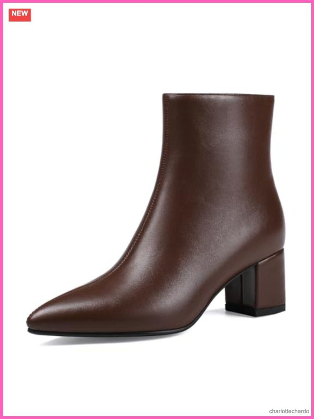 Women's Pointed Toe Chunky Block Heel Ankle Booties Low Heeled Short Boots